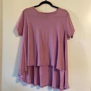 We the Free/ Free People Pink High-Low Top